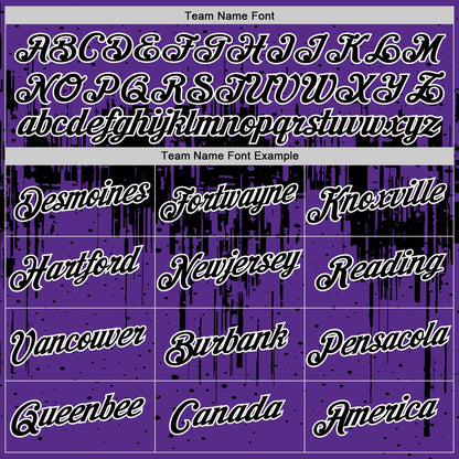 Custom Purple Black-White Dripping Splatter Paint Performance T-Shirt