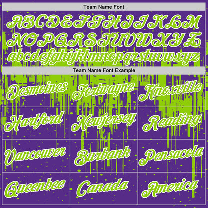 Custom Purple Neon Green-White Dripping Splatter Paint Performance T-Shirt