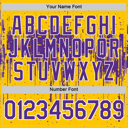 Custom Yellow Purple-White Dripping Splatter Paint Performance T-Shirt