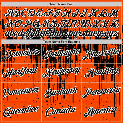 Custom Orange Black-White Dripping Splatter Paint Performance T-Shirt
