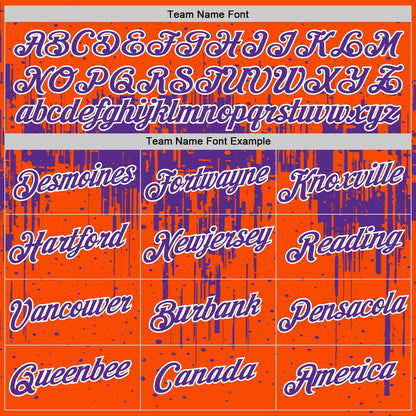 Custom Orange Purple-White Dripping Splatter Paint Performance T-Shirt