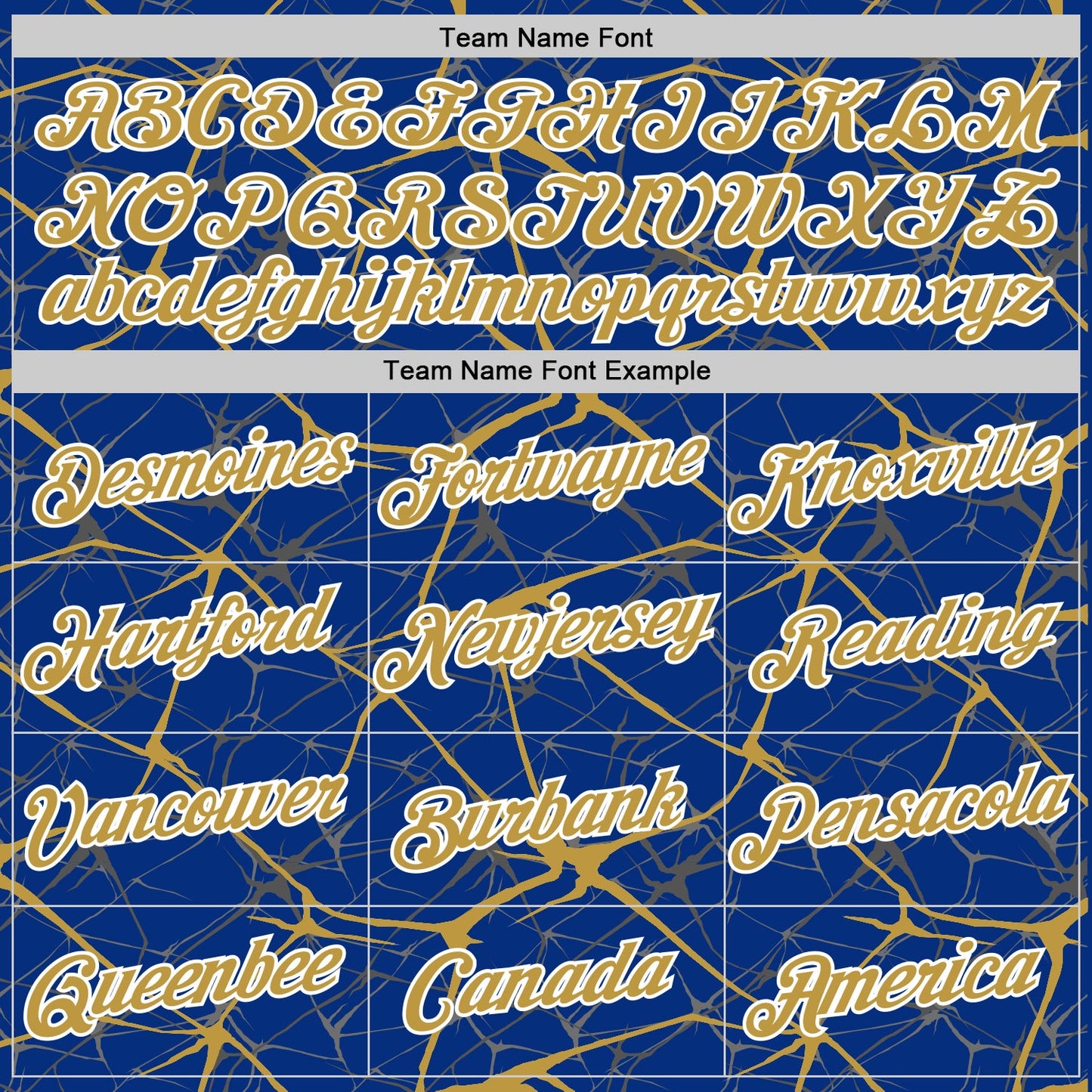 Custom Royal Old Gold Gray-White Abstract Network Crackle Performance T-Shirt