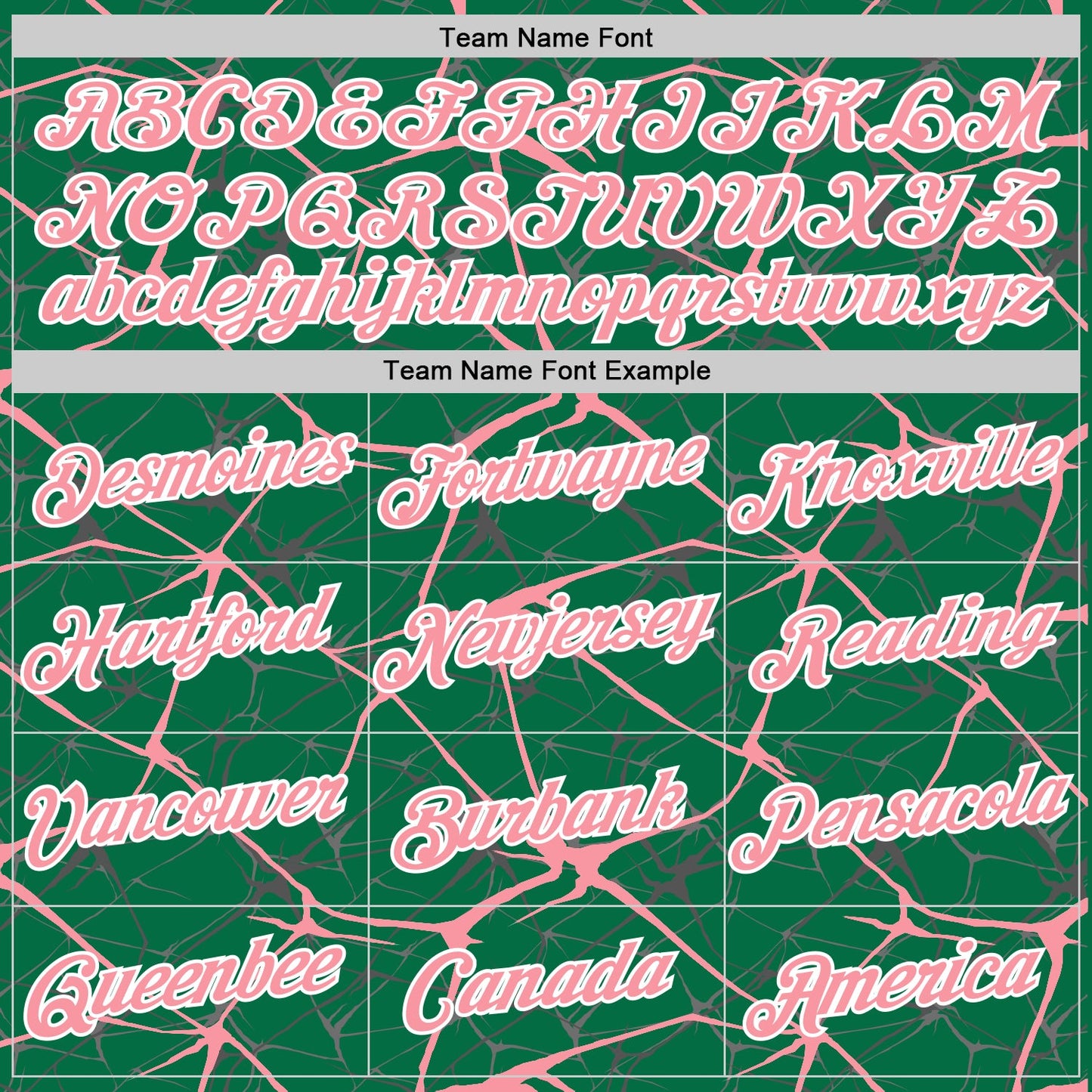 Custom Kelly Green Medium Pink Gray-White Abstract Network Crackle Performance T-Shirt