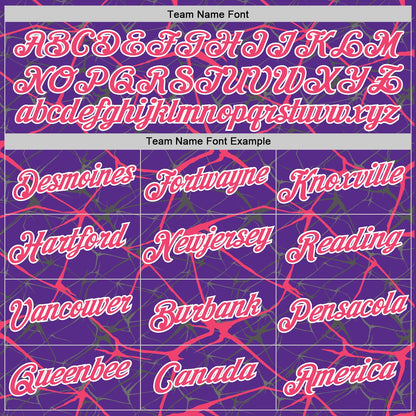Custom Purple Neon Pink Gray-White Abstract Network Crackle Performance T-Shirt