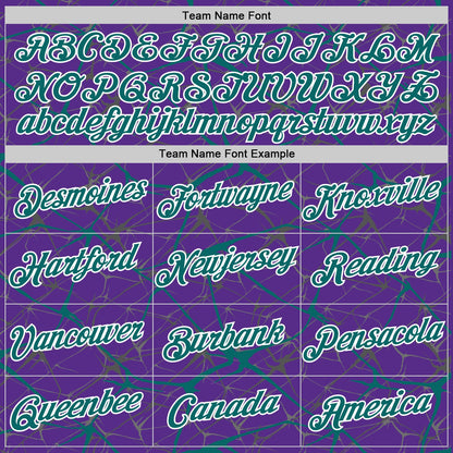 Custom Purple Teal Gray-White Abstract Network Crackle Performance T-Shirt