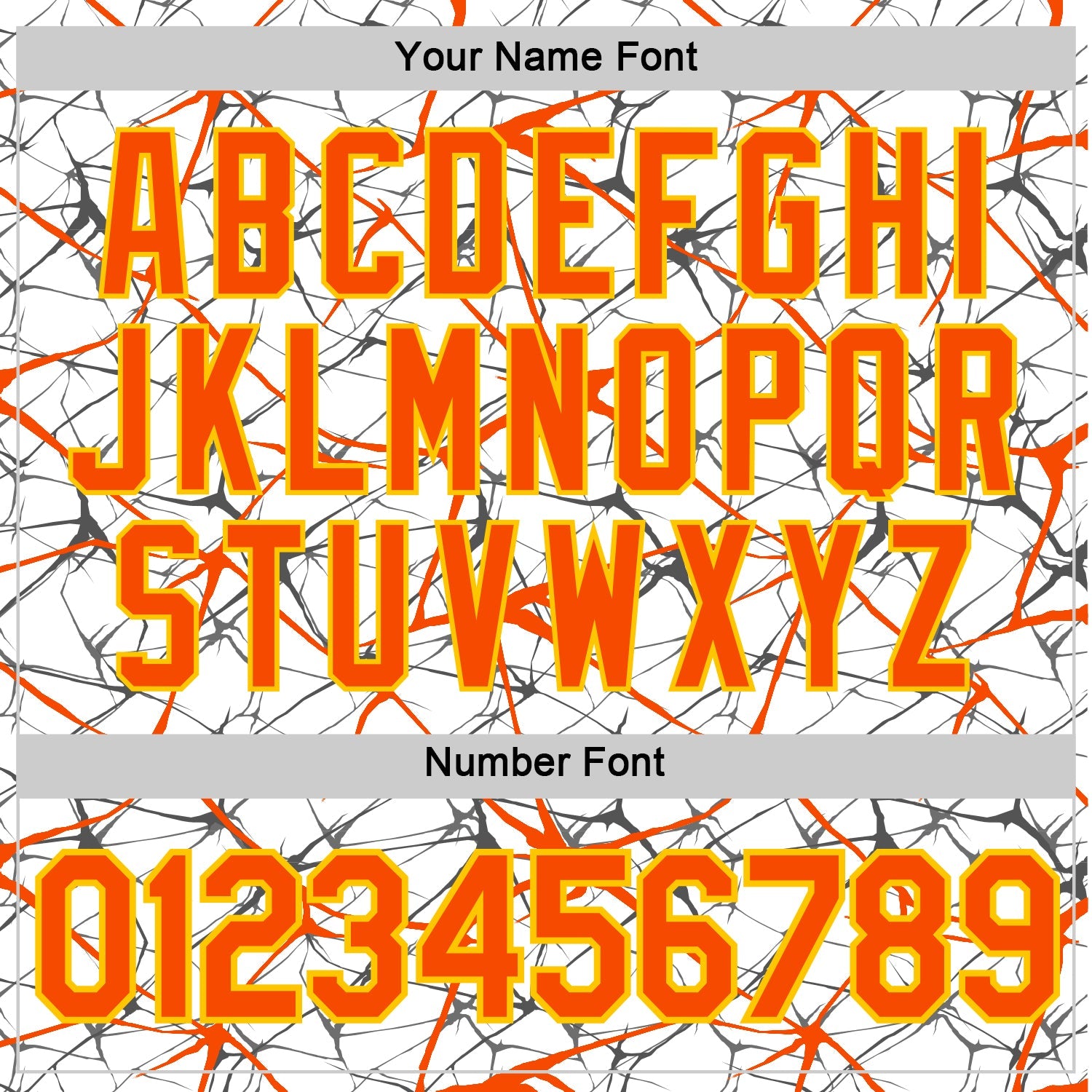 Custom White Orange Gray-Yellow Abstract Network Crackle Performance T-Shirt