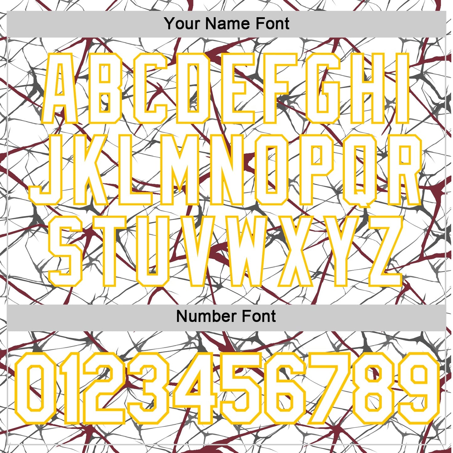 Custom White Burgundy Gray-Yellow Abstract Network Crackle Performance T-Shirt