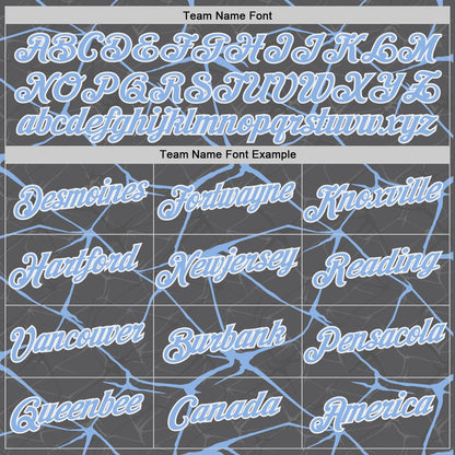 Custom Steel Gray Light Blue-White Abstract Network Crackle Performance T-Shirt