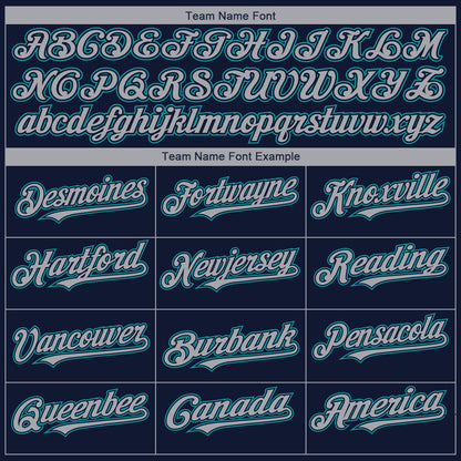 Custom Navy Gray-Teal 3D Seattle City Edition Fade Fashion Authentic Baseball Jersey
