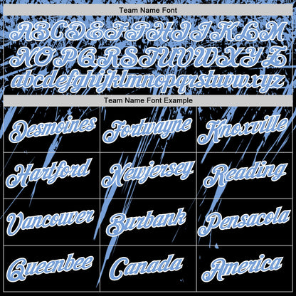Custom Black Powder Blue-White Distressed Scratch Brush Stroke Performance T-Shirt