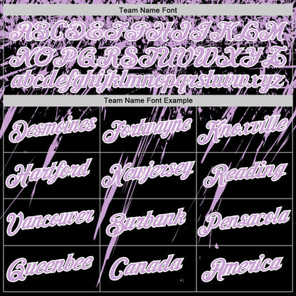 Custom Black Light Purple-White Distressed Scratch Brush Stroke Performance T-Shirt