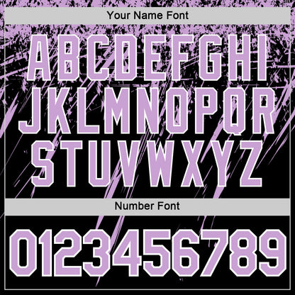 Custom Black Light Purple-White Distressed Scratch Brush Stroke Performance T-Shirt