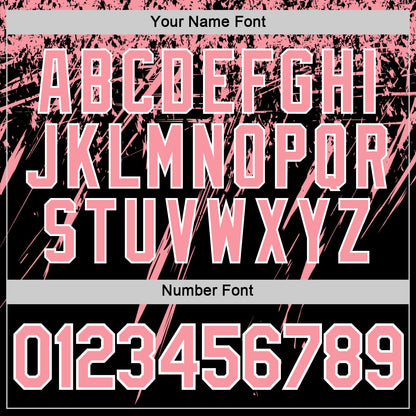 Custom Black Medium Pink-White Distressed Scratch Brush Stroke Performance T-Shirt