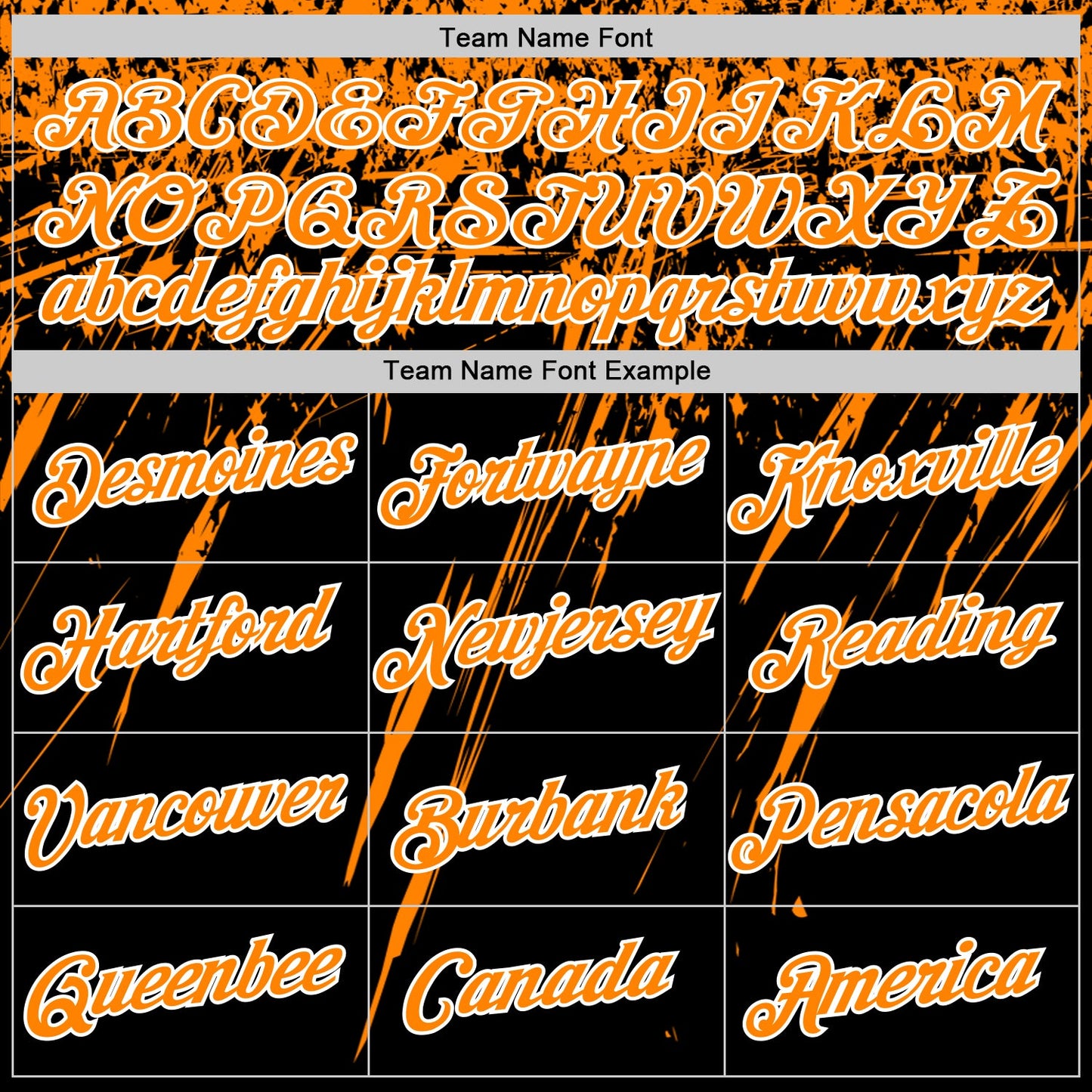 Custom Black Bay Orange-White Distressed Scratch Brush Stroke Performance T-Shirt