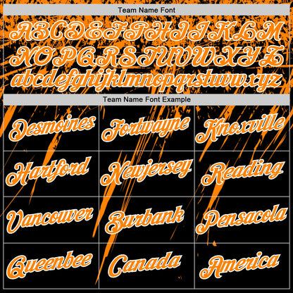 Custom Black Bay Orange-White Distressed Scratch Brush Stroke Performance T-Shirt