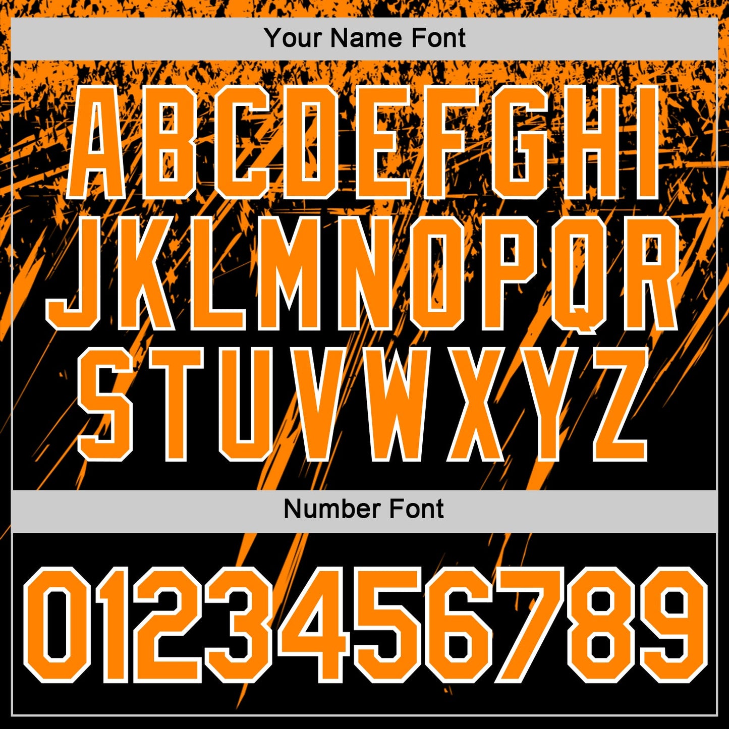 Custom Black Bay Orange-White Distressed Scratch Brush Stroke Performance T-Shirt