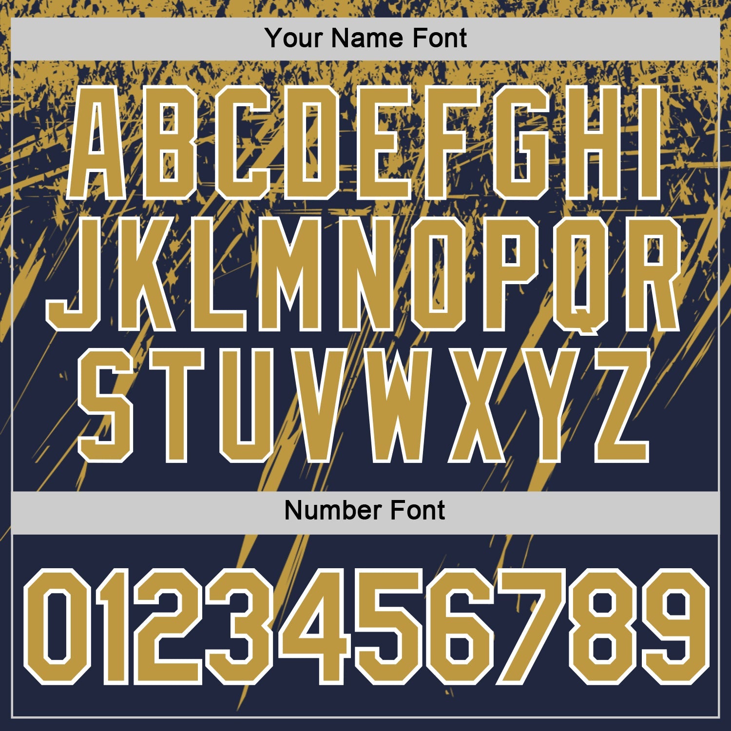 Custom Navy Old Gold-White Distressed Scratch Brush Stroke Performance T-Shirt