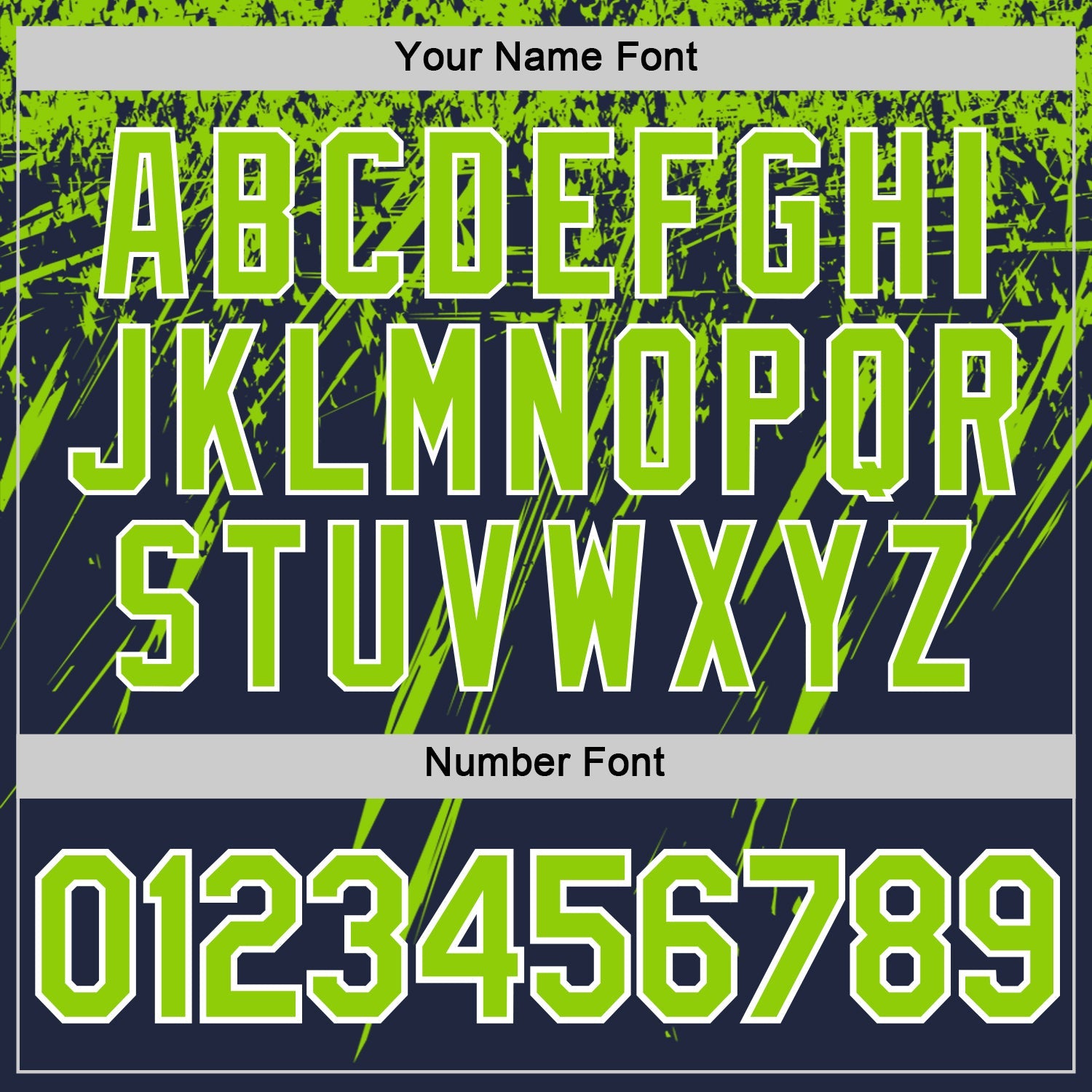Custom Navy Neon Green-White Distressed Scratch Brush Stroke Performance T-Shirt