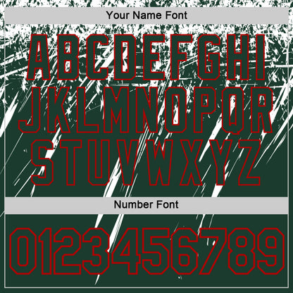 Custom Green White-Red Distressed Scratch Brush Stroke Performance T-Shirt