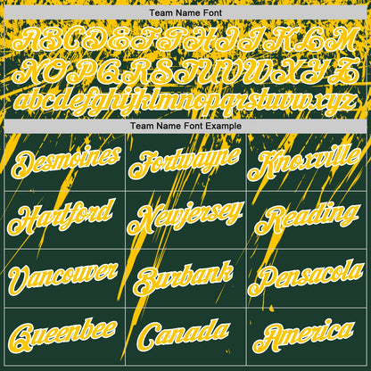 Custom Green Yellow-White Distressed Scratch Brush Stroke Performance T-Shirt