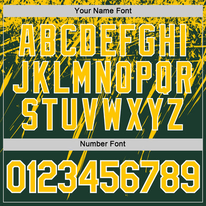 Custom Green Yellow-White Distressed Scratch Brush Stroke Performance T-Shirt