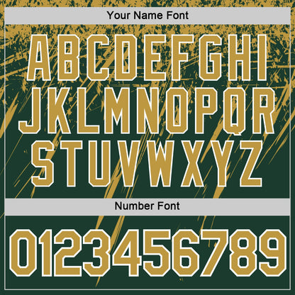 Custom Green Old Gold-White Distressed Scratch Brush Stroke Performance T-Shirt