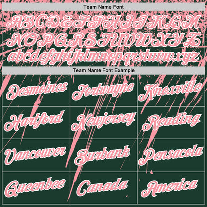 Custom Green Medium Pink-White Distressed Scratch Brush Stroke Performance T-Shirt