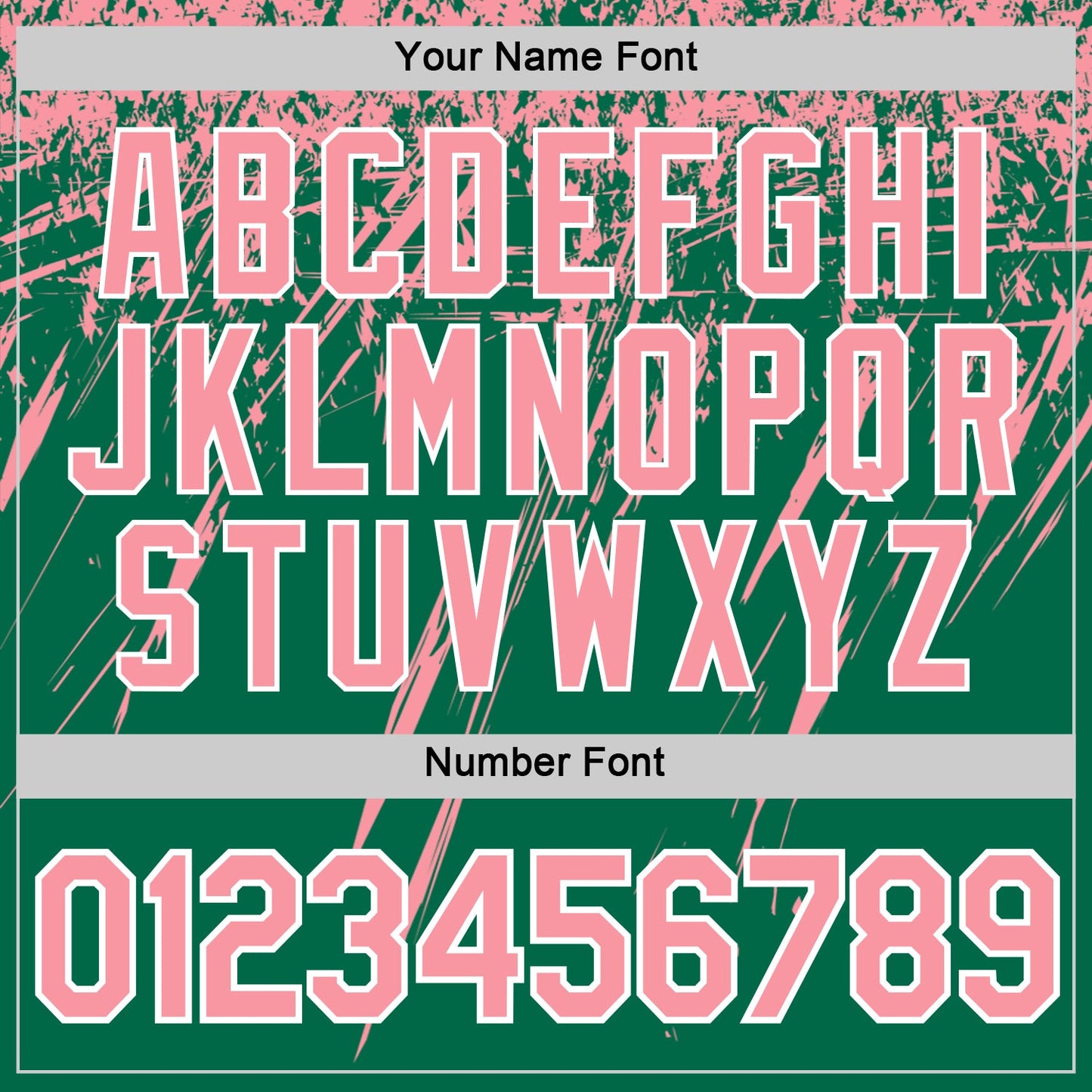 Custom Kelly Green Medium Pink-White Distressed Scratch Brush Stroke Performance T-Shirt