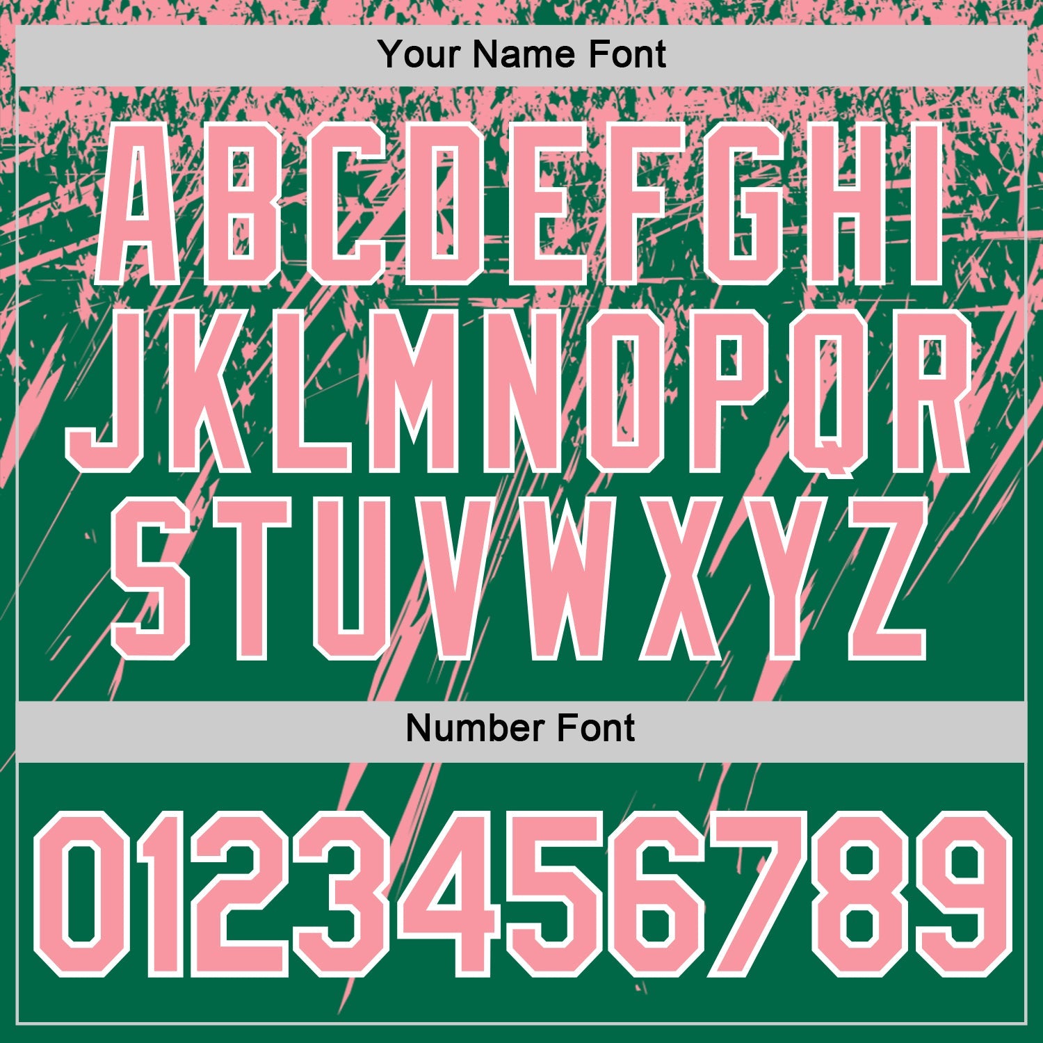 Custom Kelly Green Medium Pink-White Distressed Scratch Brush Stroke Performance T-Shirt