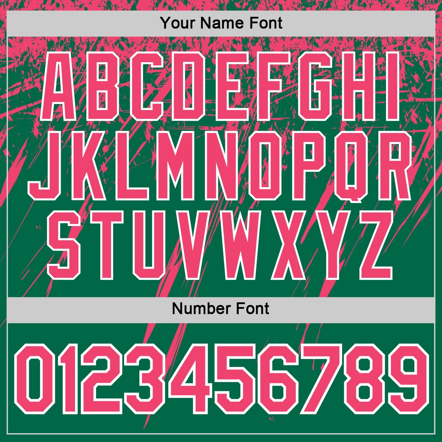 Custom Kelly Green Neon Pink-White Distressed Scratch Brush Stroke Performance T-Shirt