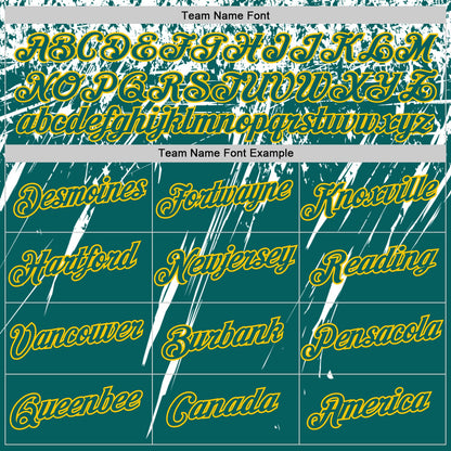 Custom Teal White-Yellow Distressed Scratch Brush Stroke Performance T-Shirt