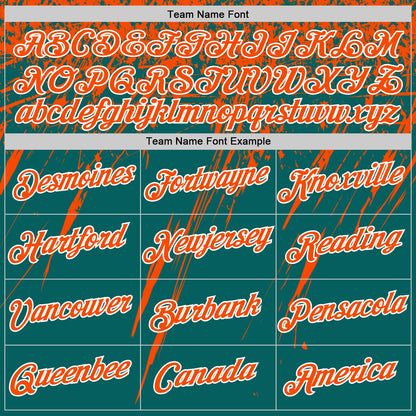 Custom Teal Orange-White Distressed Scratch Brush Stroke Performance T-Shirt