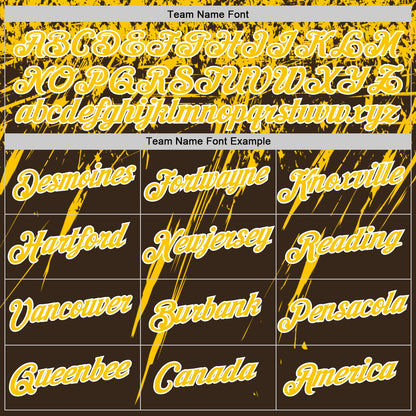 Custom Brown Yellow-White Distressed Scratch Brush Stroke Performance T-Shirt