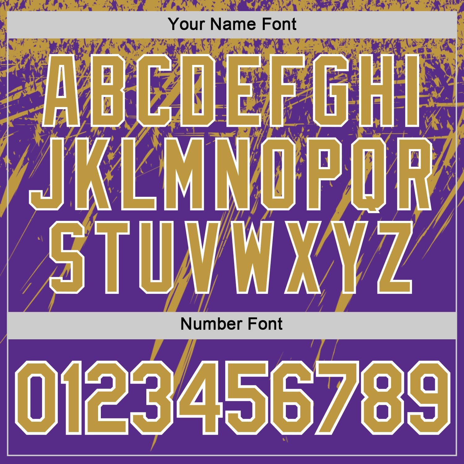 Custom Purple Old Gold-White Distressed Scratch Brush Stroke Performance T-Shirt