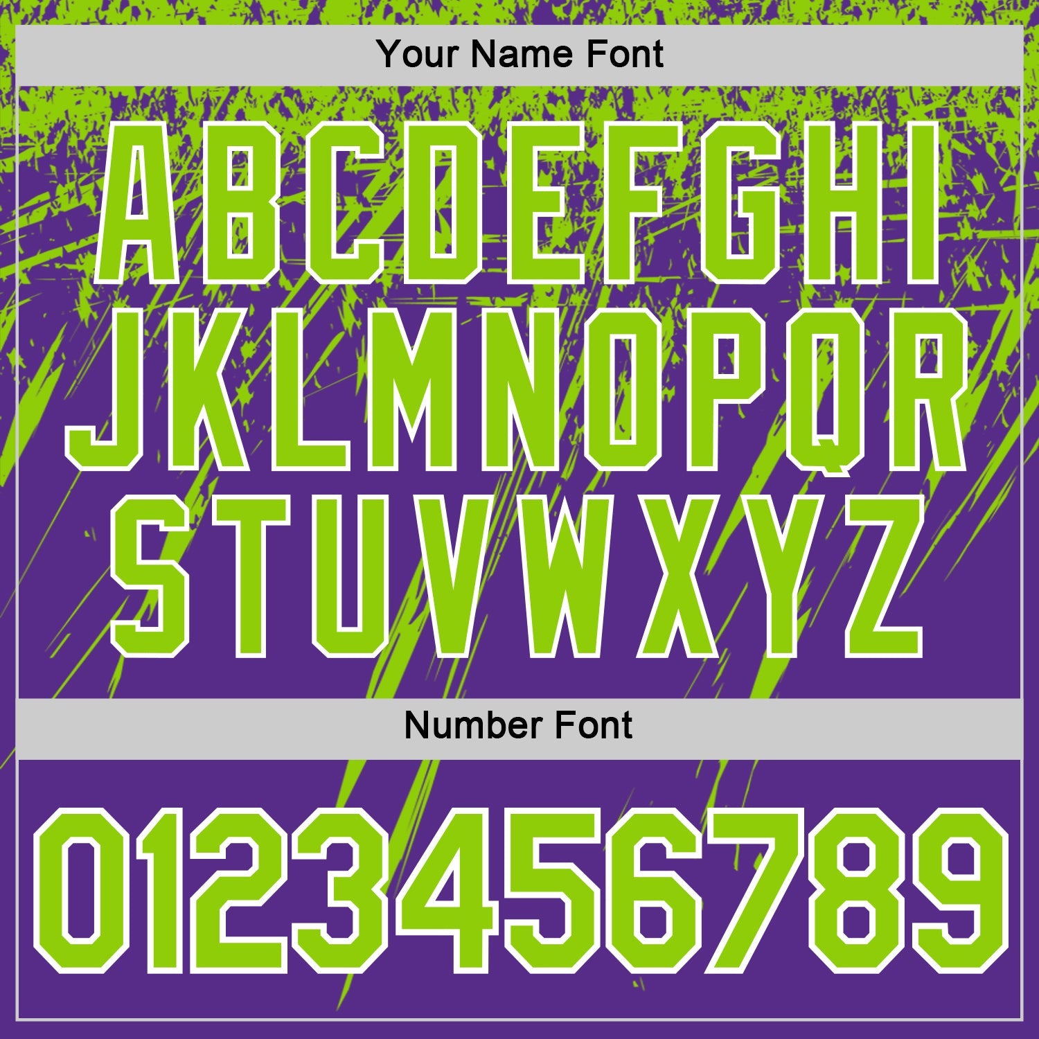 Custom Purple Neon Green-White Distressed Scratch Brush Stroke Performance T-Shirt