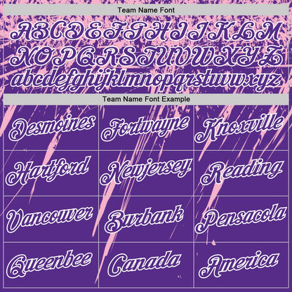 Custom Purple Light Pink-White Distressed Scratch Brush Stroke Performance T-Shirt