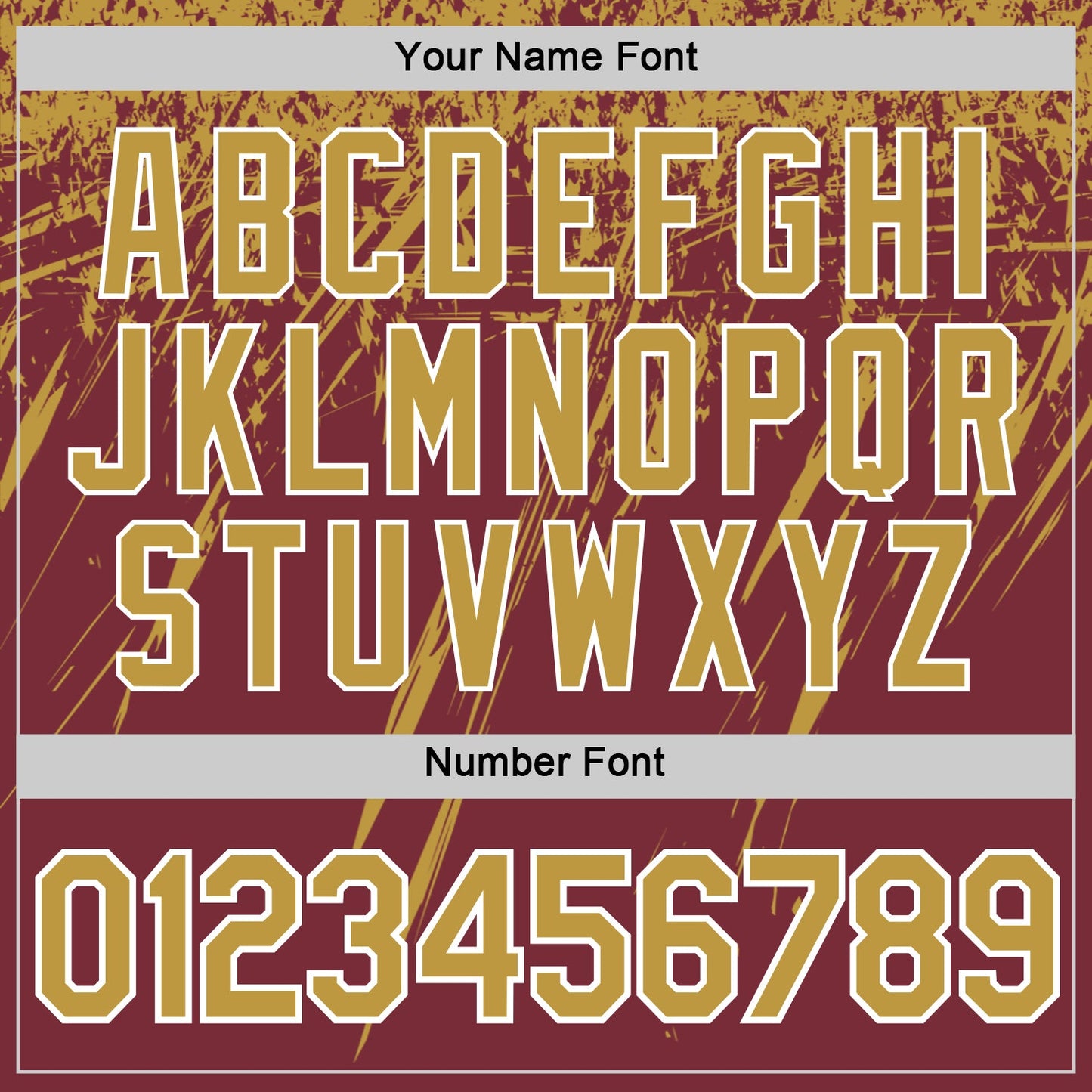 Custom Burgundy Old Gold-White Distressed Scratch Brush Stroke Performance T-Shirt