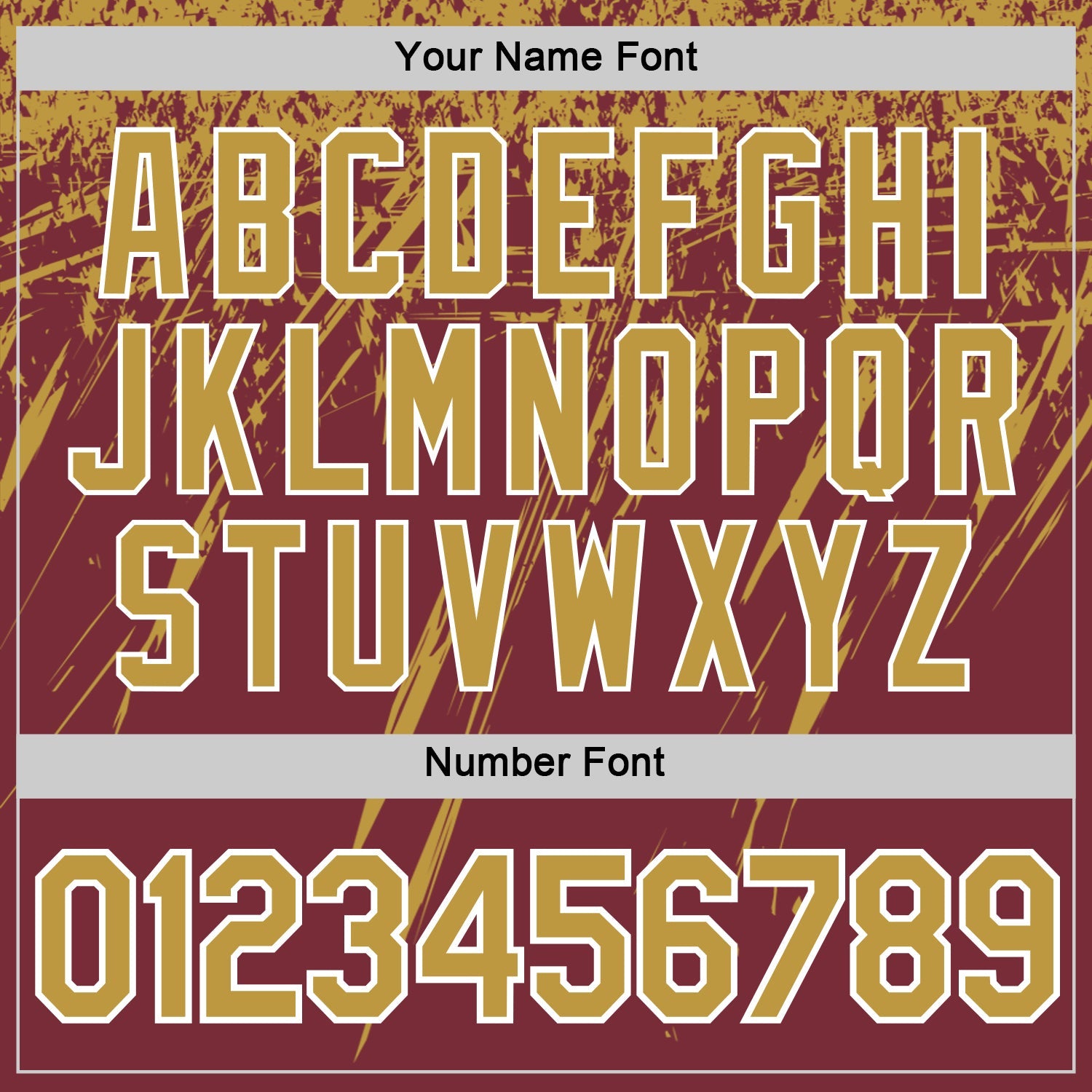 Custom Burgundy Old Gold-White Distressed Scratch Brush Stroke Performance T-Shirt