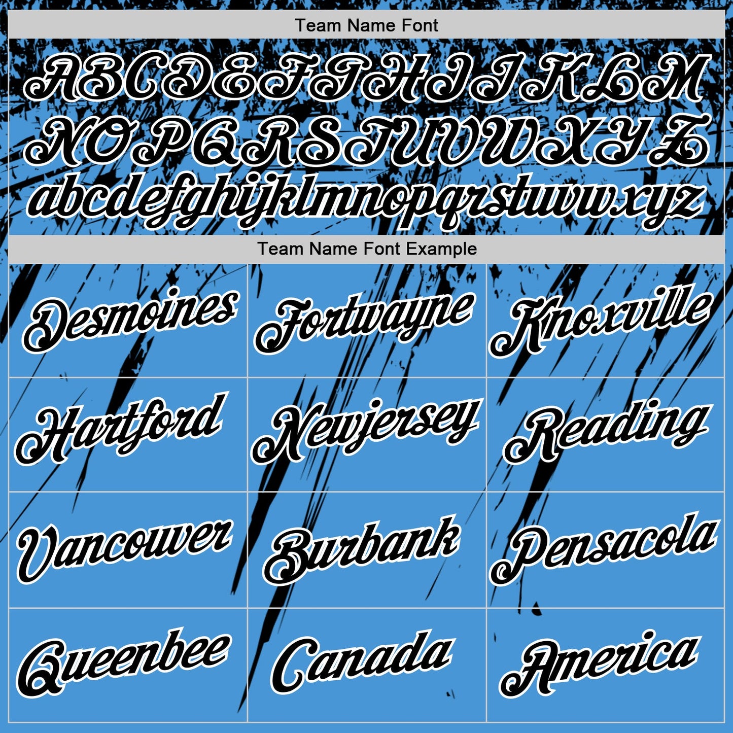 Custom Powder Blue Black-White Distressed Scratch Brush Stroke Performance T-Shirt