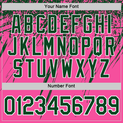 Custom Pink Green-White Distressed Scratch Brush Stroke Performance T-Shirt