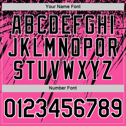 Custom Pink Black-White Distressed Scratch Brush Stroke Performance T-Shirt
