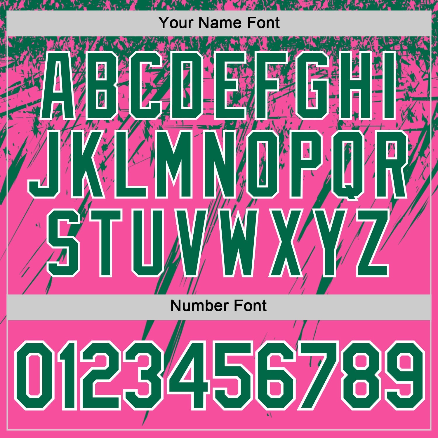 Custom Pink Kelly Green-White Distressed Scratch Brush Stroke Performance T-Shirt