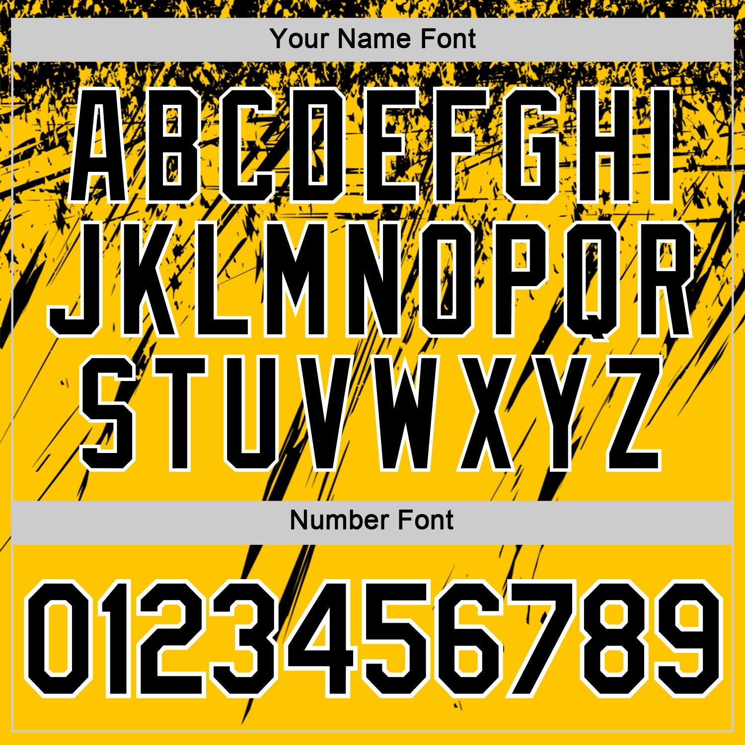 Custom Yellow Black-White Distressed Scratch Brush Stroke Performance T-Shirt