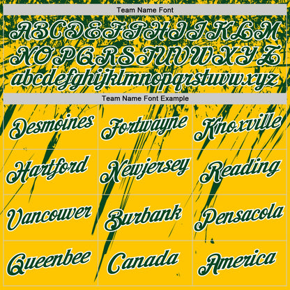 Custom Yellow Green-White Distressed Scratch Brush Stroke Performance T-Shirt