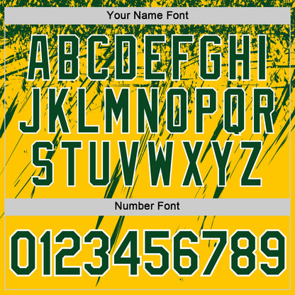 Custom Yellow Green-White Distressed Scratch Brush Stroke Performance T-Shirt