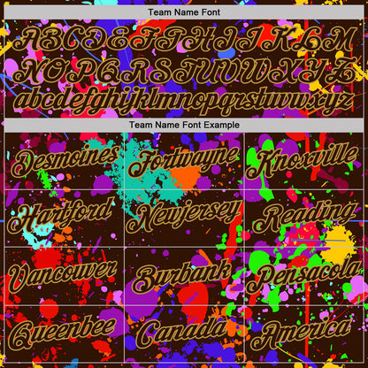Custom Graffiti Pattern Brown-Old Gold Vibrant Multicolor Paint Splatter Performance T-Shirt