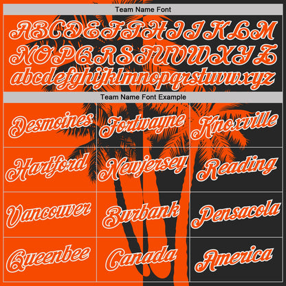 Custom Black Orange-White Hawaii Tropical Coastal Palm Trees Performance T-Shirt