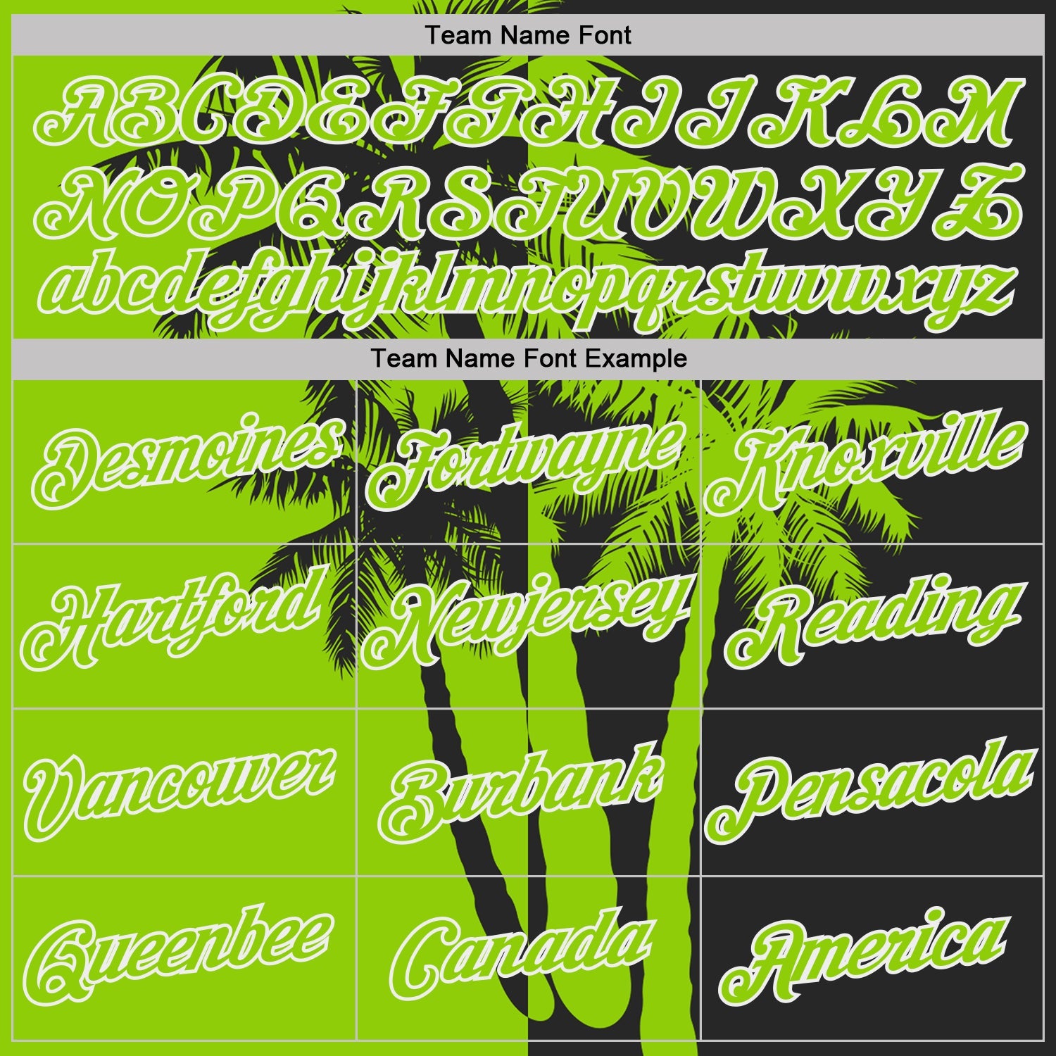 Custom Black Neon Green-White Hawaii Tropical Coastal Palm Trees Performance T-Shirt