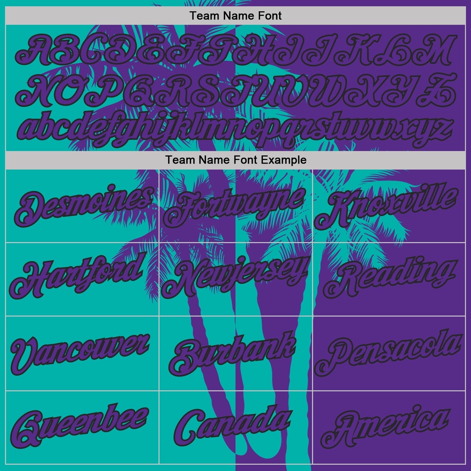 Custom Purple Aqua-Black Hawaii Tropical Coastal Palm Trees Performance T-Shirt