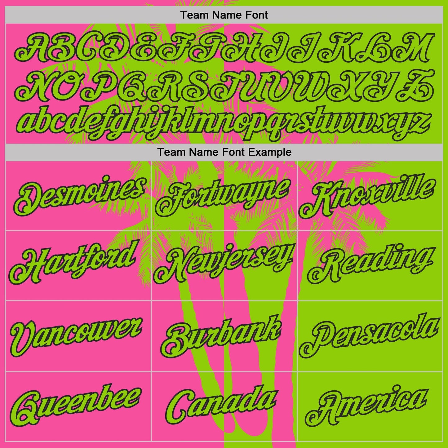 Custom Neon Green Pink-Black Hawaii Tropical Coastal Palm Trees Performance T-Shirt